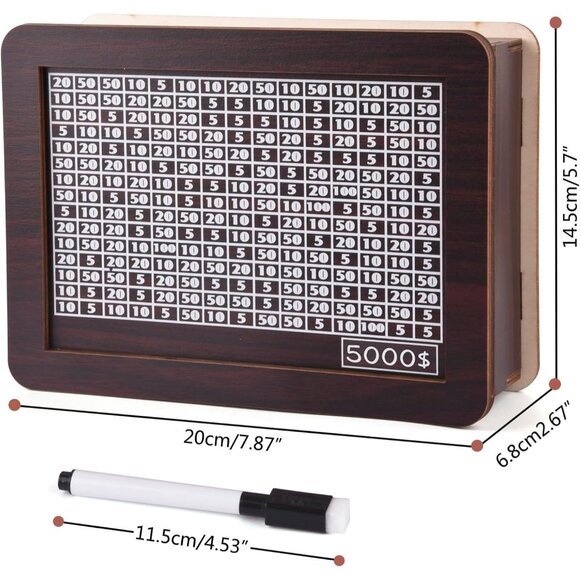 Piggy Bank Vault Wooden Savings Box Coin Bank box with Counter NEW - Picture 2 of 4